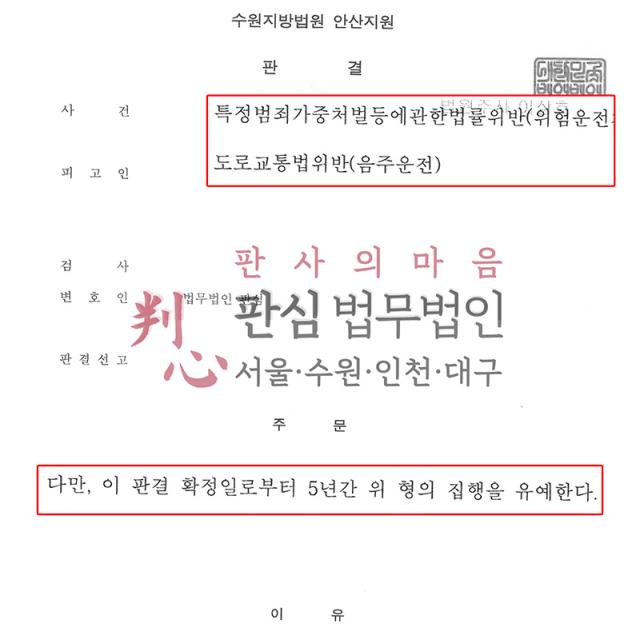 [집행유예] 음주 | 음주운전 재범 중 교통사고로 2명에게 상해 입힌 사건, 피해자 처벌불원과 정상관계 적극 변론해 집행유예
